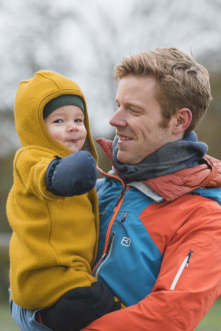 Elterngeschichte unterwegs mit Papa im Winter